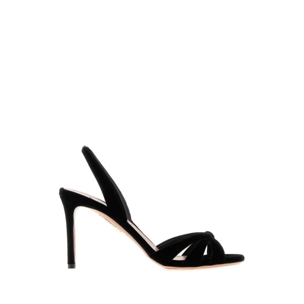 Aquazzura Women Black Velvet Tati Sandals